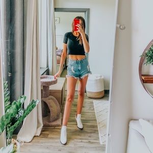 BP Black Ribbed Crop Top